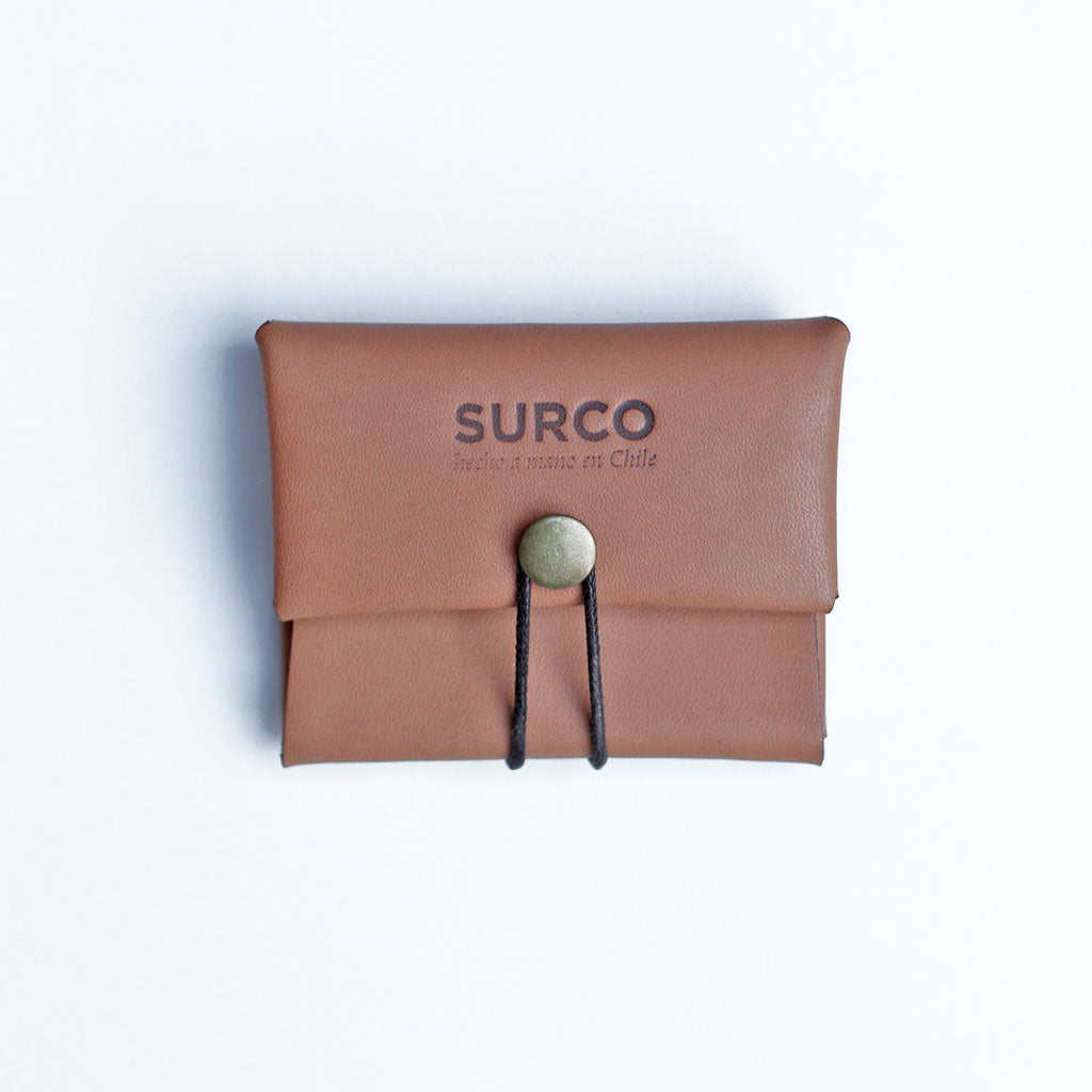 Billetera de cuero compacta Origami