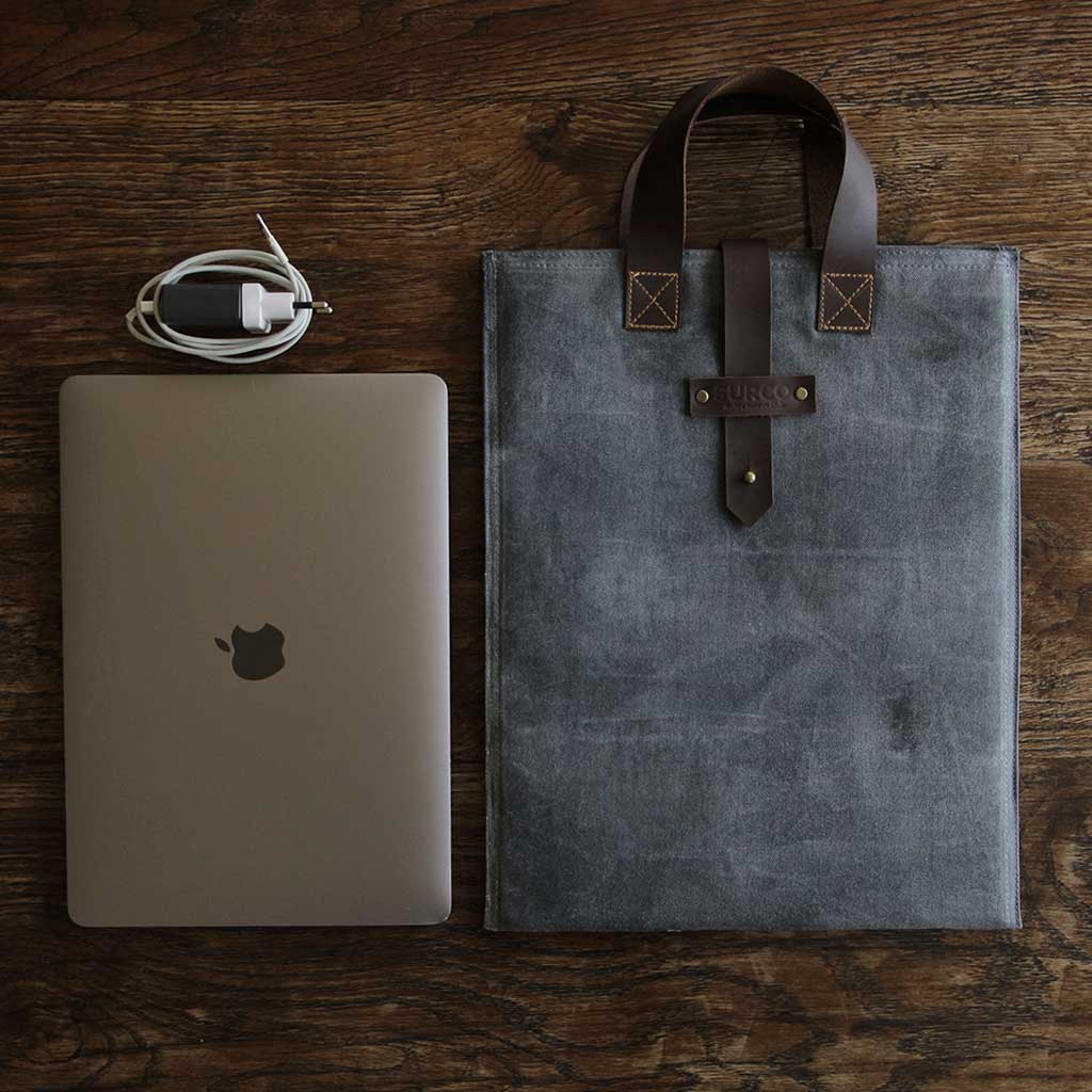 Maletín de algodón encerado acolchado para notebook