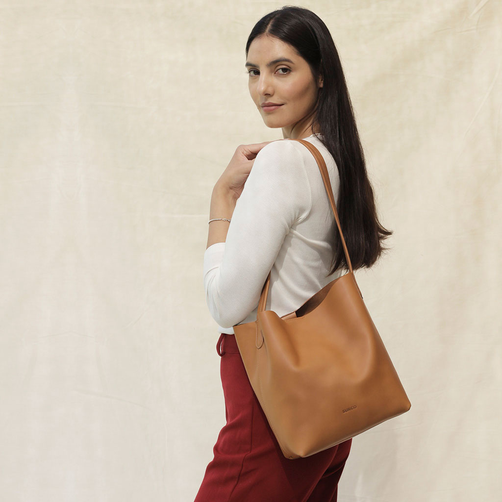 Cartera Tote de cuero Recolectora