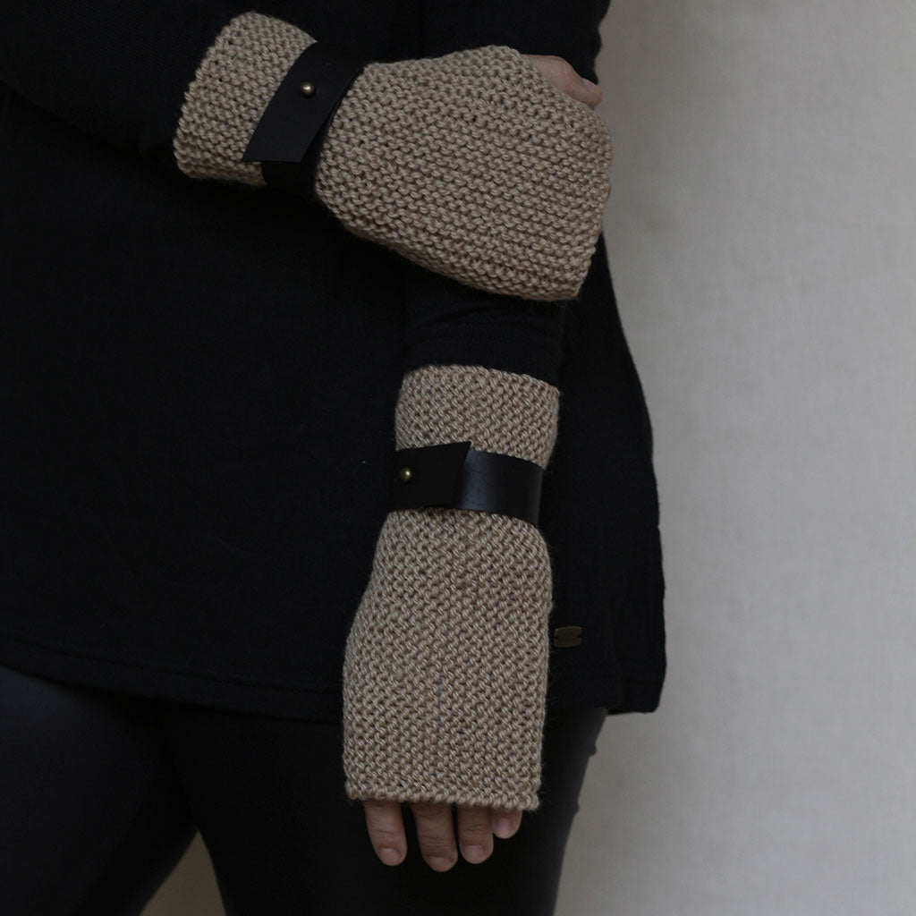 Guantes mitones de lana natural