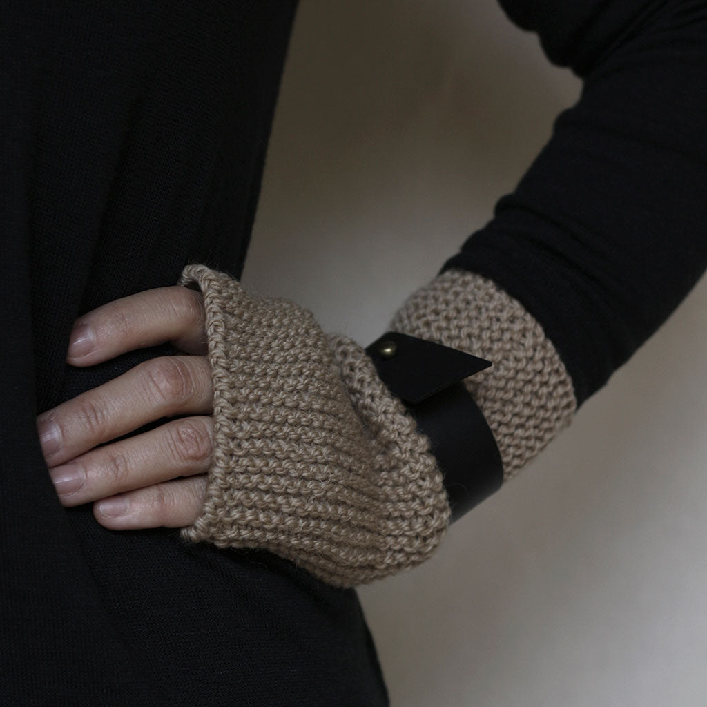 Guantes mitones de lana natural