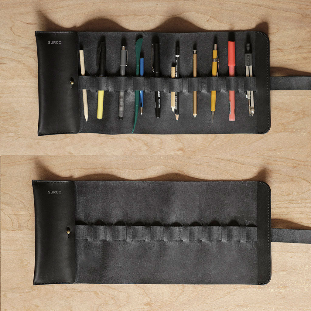 Estuche enrollable de cuero