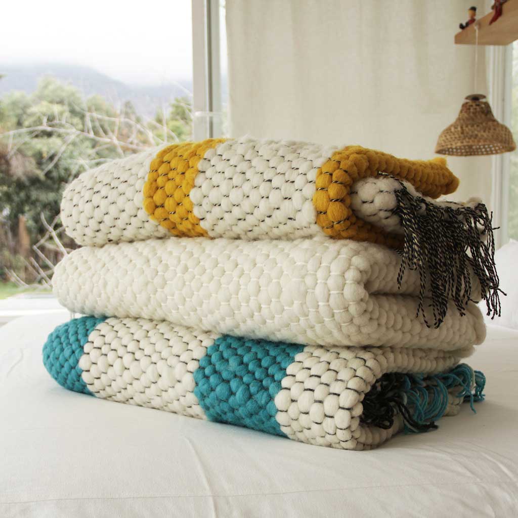 Pieceras Chiloé en lana vellón