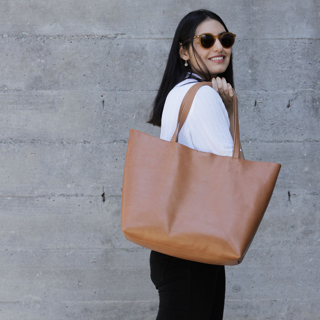 Cartera Tote de cuero Cruda