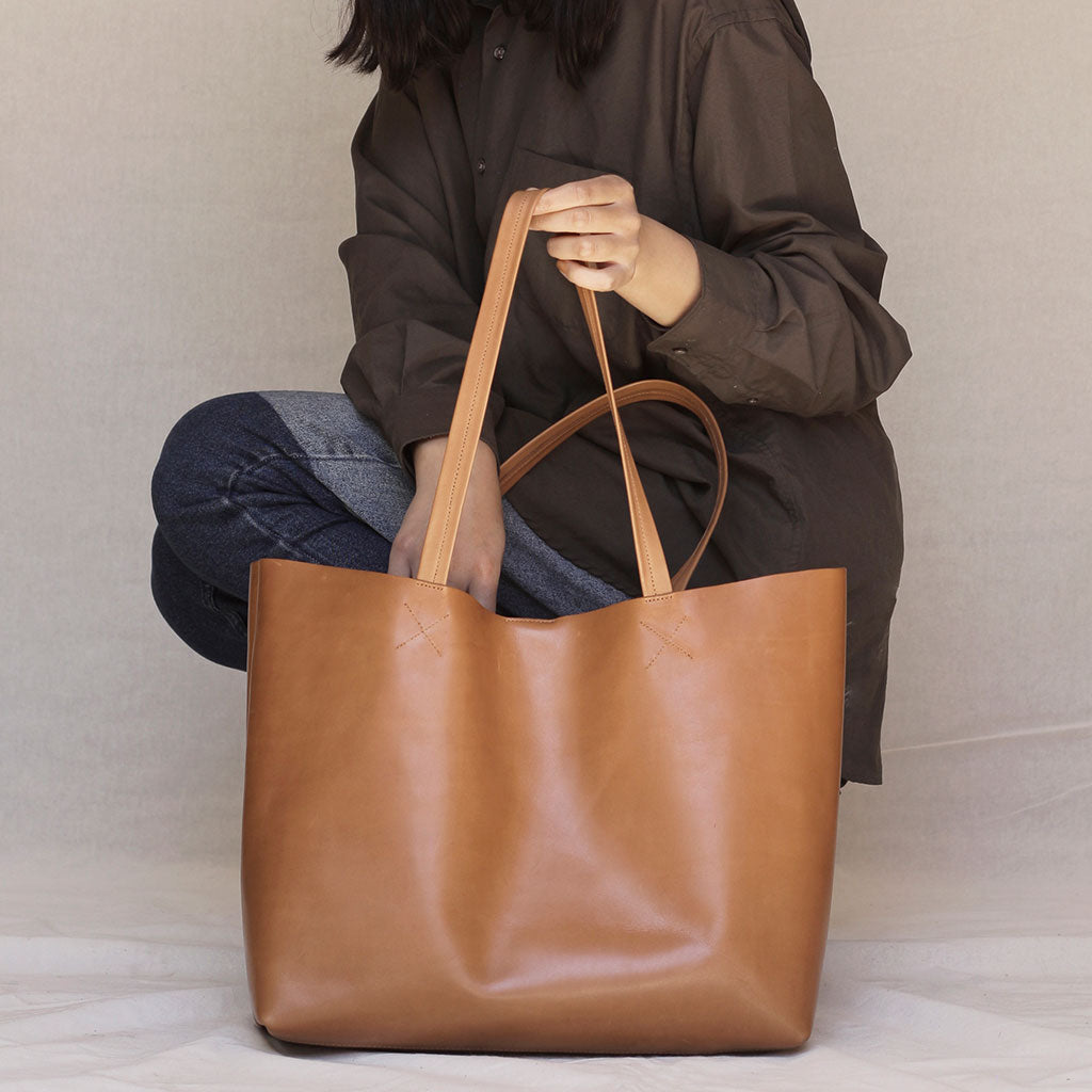 Cartera Tote de cuero Cruda