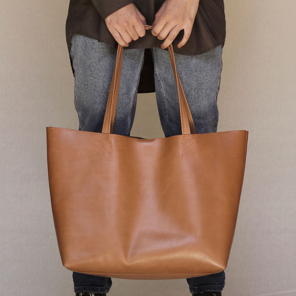 Cartera Tote de cuero Cruda
