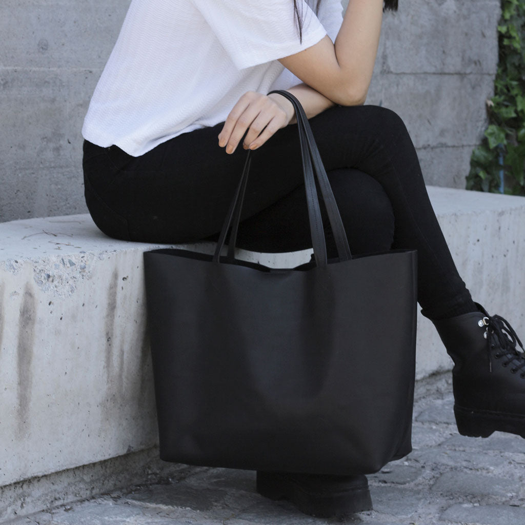 Cartera Tote de cuero Cruda