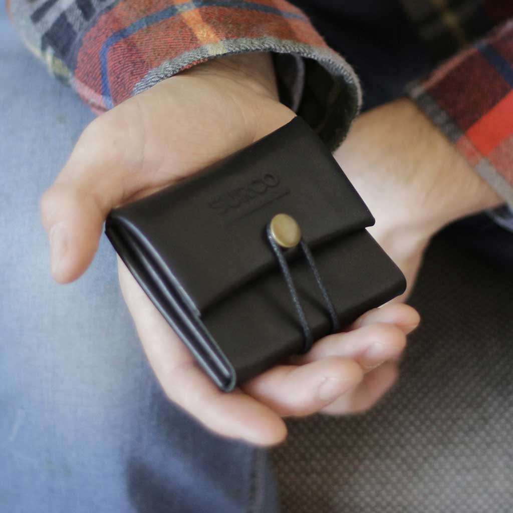 Billetera compacta de cuero