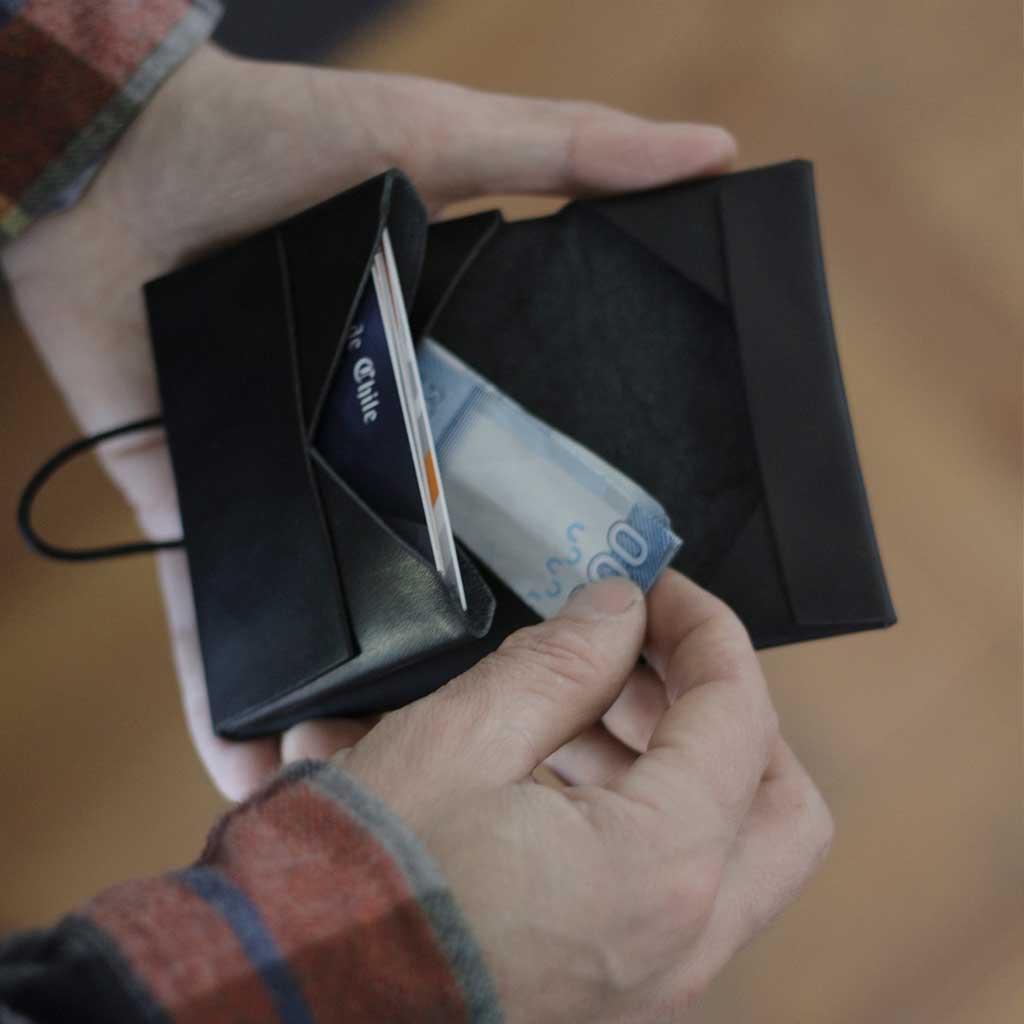 Billetera compacta de cuero