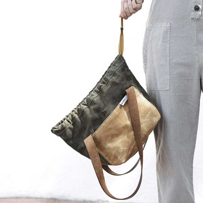 Raw Bag mini, bolso cartera algodón encerado y tintes naturales