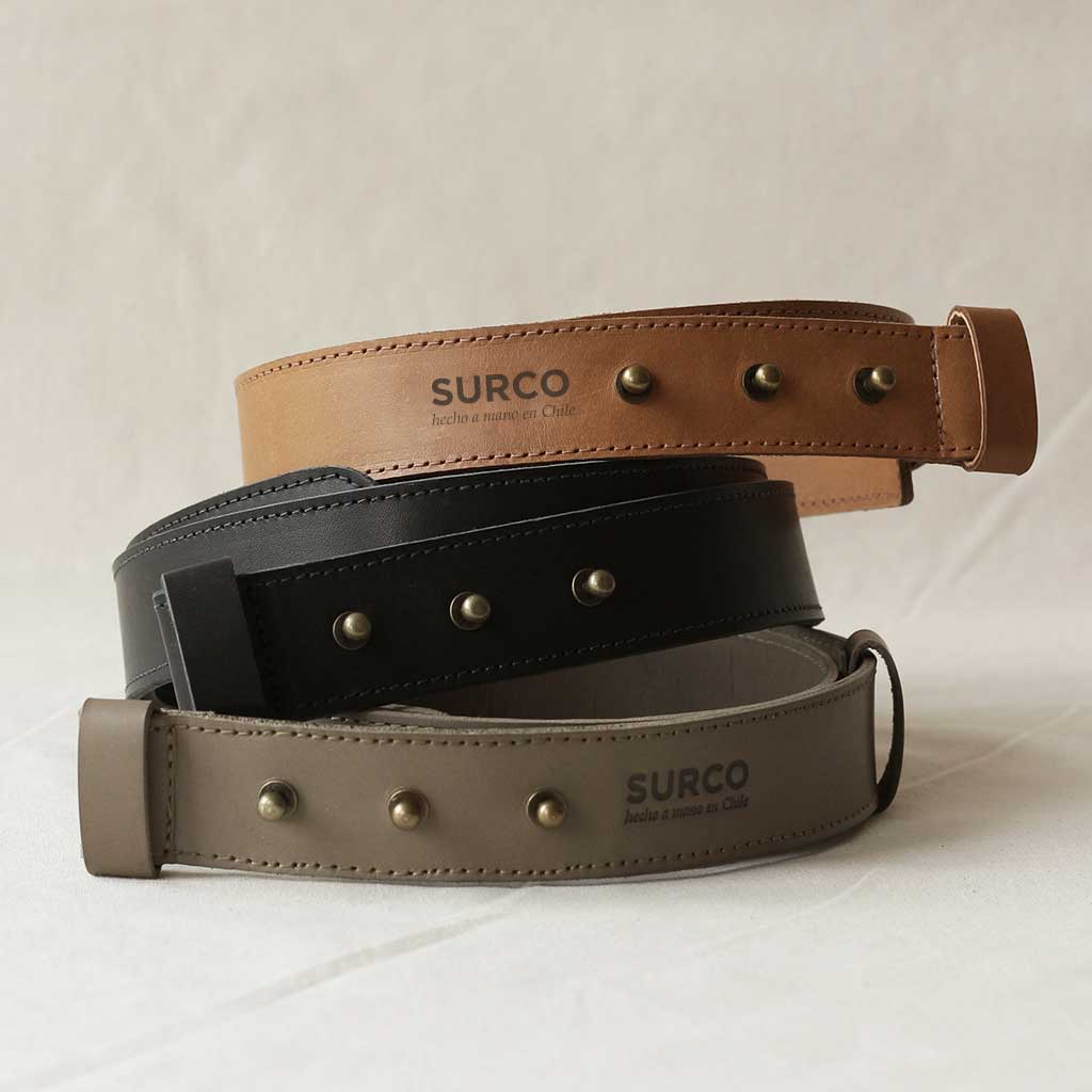 Cinturón de cuero mujer café sin hebilla