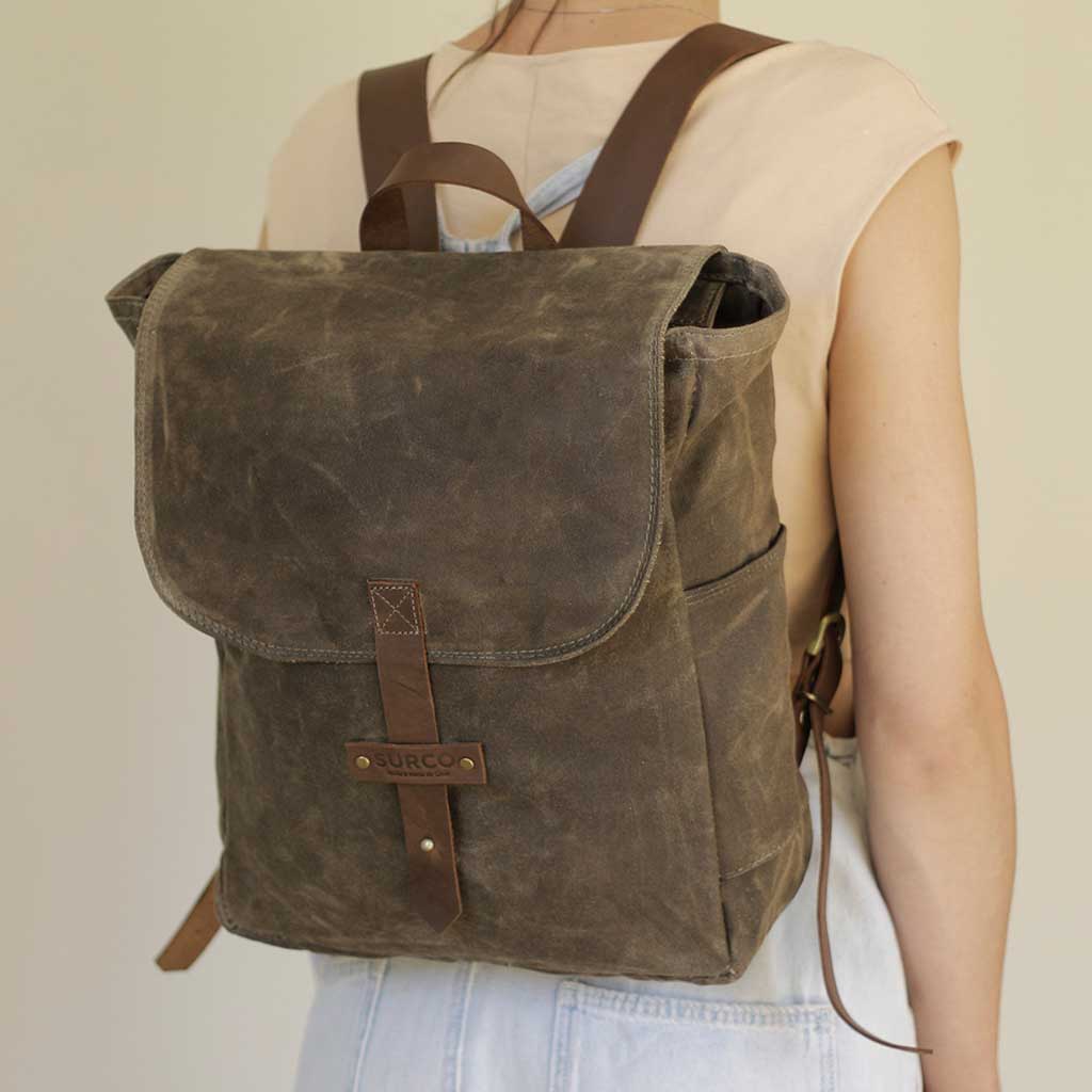 Exploradora: Mochila de algodón encerado