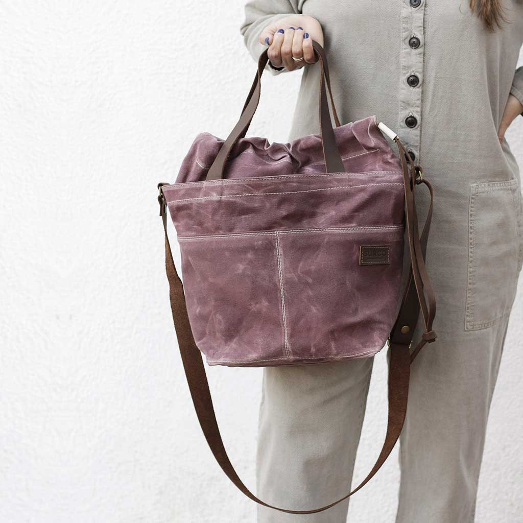 RawBag bolso de algodón encerado borra de vino